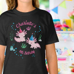 Gelukkige Axolotl verjaardag meisje T-shirt<br><div class="desc">Maak de dag van je kleintje extra speciaal met dit Happy Axolotl Birthday Girl T-Shirt. Personaliseer door de naam en leeftijd van uw kind toe te voegen! Overeenkomende objecten beschikbaar.</div>