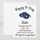 Gelukkige B-day Blauwe lange klierkoraalslang Kaart (Voorkant / Achterkant)