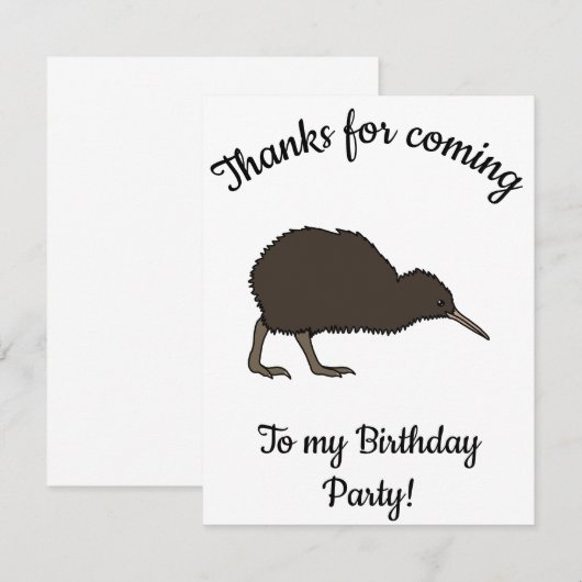 Gelukkige B-day Kiwi tropische vogel Bedankkaart (Voorkant / Achterkant)