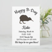 Gelukkige B-day Kiwi tropische vogel Kaart (Staand voorkant)