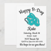 Gelukkige B-day Witte lippenboomadder Kaart (Voorkant / Achterkant)