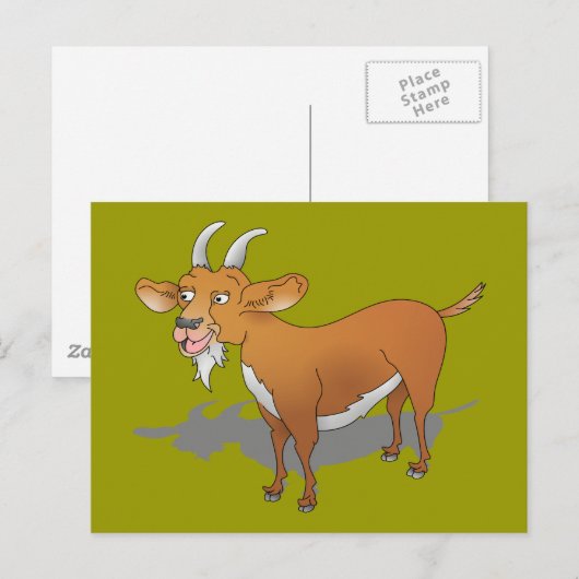 Gelukkige baardgeit briefkaart (Voorkant / Achterkant)