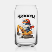 Gelukkige baby draken op bouwplaats blikvorm glas (Voorkant)