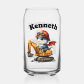 Gelukkige baby draken op bouwplaats blikvorm glas (Achterkant)