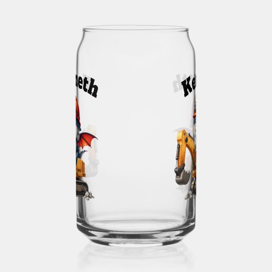 Gelukkige baby draken op bouwplaats blikvorm glas (Rechts)