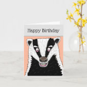 Gelukkige Badger verjaardag! Kaart (Gele Bloem)