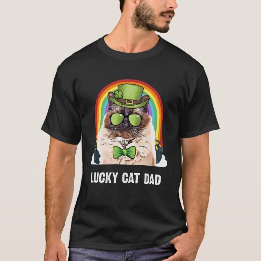 Gelukkige Balinese Javaanse kat Pa St Patricks Dag T-shirt (Voorkant)