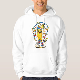 Gelukkige Banaan Springtouw Tekentrek Fitness Masc Hoodie
