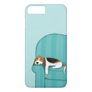 Gelukkige Bank Hond   Schattige Beagle   Leuke Die iPhone 8/7 Plus Hoesje