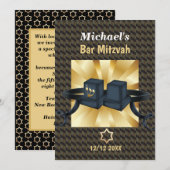 Gelukkige Bar Mitzvah 20XX Gouden Decoratie Kaart (Voorkant / Achterkant)