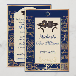 Gelukkige Bar Mitzvah Jeruzalem Kotel Tefillin Gou Kaart