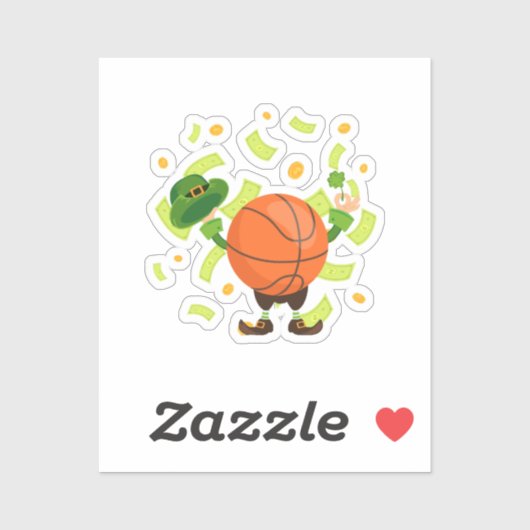 Gelukkige Basketbal Gelukkige Patrick's Day Sticker (Vel)