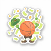 Gelukkige Basketbal Gelukkige Patrick's Day Sticker (Voorkant)
