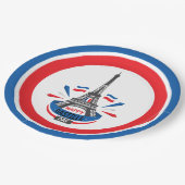 Gelukkige Bastille dag Eiffeltoren Papieren Bordje (Gekanteld)