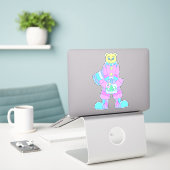 Gelukkige Beer Sticker (Laptop op bureau)