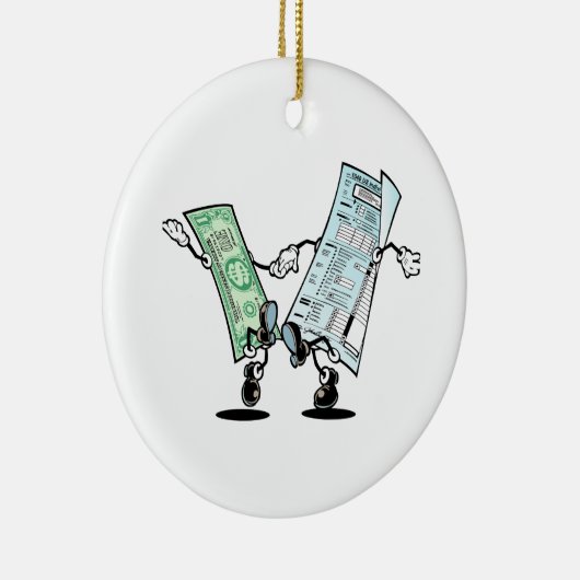 gelukkige belastingdag keramisch ornament (Rechts)