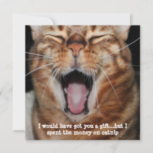 Gelukkige Bengaalse Kat  "Had je een cadeautje geg Feestdagenkaart