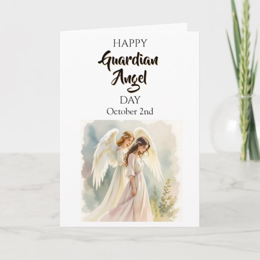 Gelukkige Beschermengel Dag | (Kaukasisch) Kaart (Voorkant)