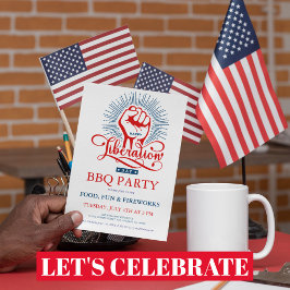 Gelukkige Bevrijdingsdag Vuurwerk BBQ Feest Uitnod Kaart