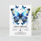 Gelukkige bewerkbare vlinder jongen verjaardag kaart (Staand voorkant)