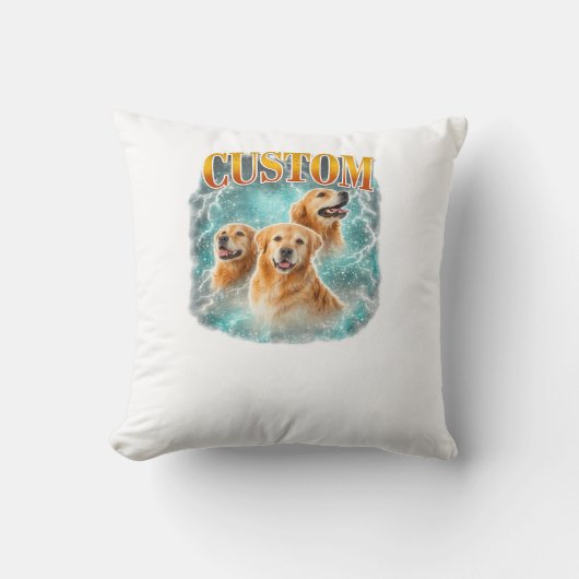 Gelukkige bewolkte hond kussen (Voorkant)