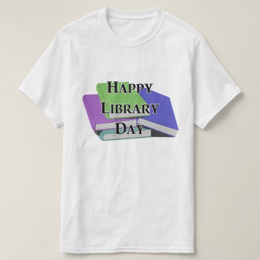 Gelukkige bibliotheekdag t-shirt (Design voorkant)