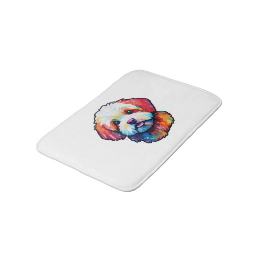 Gelukkige bichon frize badmat (Gekanteld)