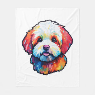 Gelukkige bichon frize fleece deken