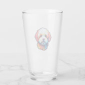 Gelukkige bichon frize glas (Achterkant)