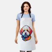 Gelukkige bichon frize schort (Gedragen)
