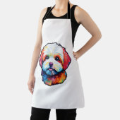 Gelukkige bichon frize schort (Insitu)