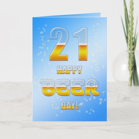 Gelukkige Bierdag 21ste verjaardagskaart Kaart (Voorkant)