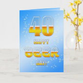 Gelukkige Bierdag 40ste verjaardagskaart Kaart (Gele Bloem)