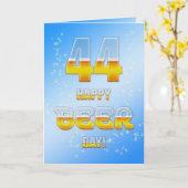 Gelukkige Bierdag 44ste verjaardagskaart Kaart (Gele Bloem)