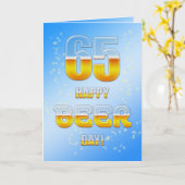 Gelukkige Bierdag 65ste verjaardagskaart Kaart (Gele Bloem)