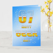 Gelukkige Bierdag 67ste verjaardagskaart Kaart (Gele Bloem)