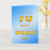 Gelukkige Bierdag 70ste verjaardagskaart Kaart (Gele Bloem)