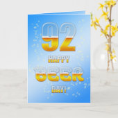 Gelukkige Bierdag 92ste verjaardagskaart Kaart (Gele Bloem)