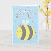 Gelukkige bij-Dag! De Kaart van de verjaardag, (Gele Bloem)