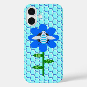 Gelukkige Bij-dag Jongen Blauwe Verjaardag Hommels iPhone 16 Hoesje