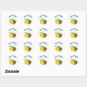 Gelukkige Bij Hommel Ronde Sticker (Vel)