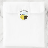 Gelukkige Bij Hommel Ronde Sticker (Tas)