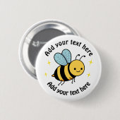 Gelukkige Bij Persoonlijk Ronde Button 5,7 Cm (Voorkant /achterkant)