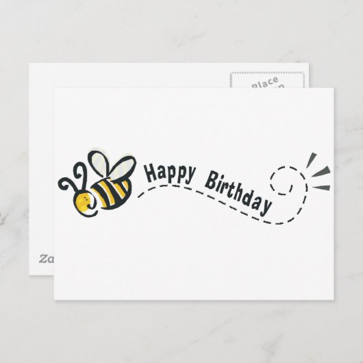 Gelukkige bij verjaardag! briefkaart (Voorkant / Achterkant)