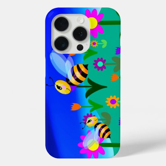 Gelukkige bijen in een bloemveld Case-Mate iPhone case (Achterkant)