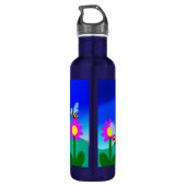 Gelukkige bijen in een bloemveld waterfles  (Achterkant)