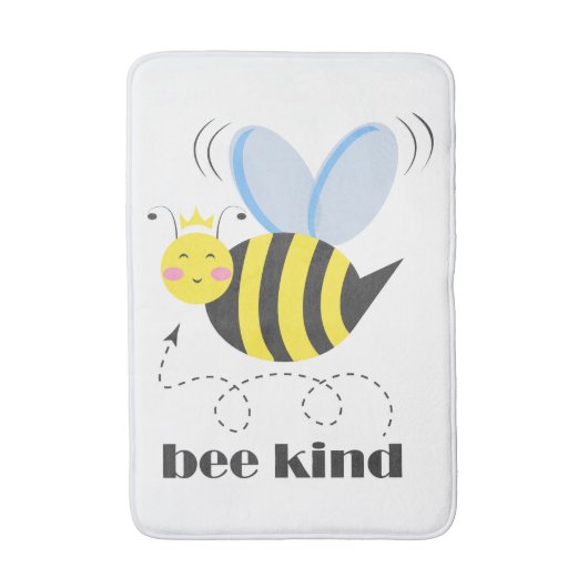 Gelukkige bijenprinses met kroon en slogan Bee Kin Badmat (Voorkant Verticaal)