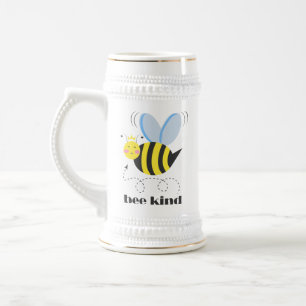 Gelukkige bijenprinses met kroon en slogan Bee Kin Bierpul