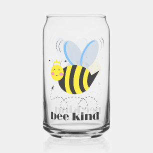 Gelukkige bijenprinses met kroon en slogan Bee Kin Blikvorm Glas