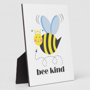 Gelukkige bijenprinses met kroon en slogan Bee Kin Fotoplaat